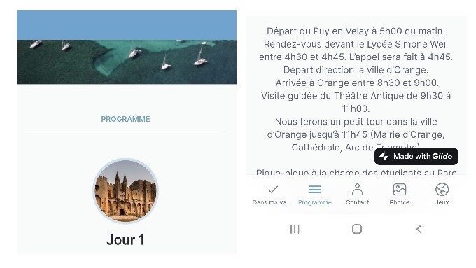 programme voyage jour 1